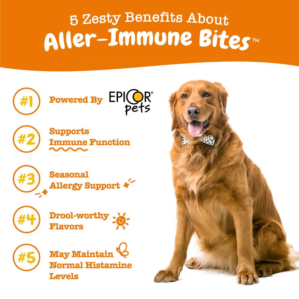 Zesty Paws Aller-Immune Bites Peanut Butter Flavor Dog Supplement Chews 90ct