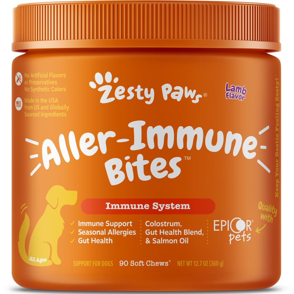 Zesty Paws Aller-Immune Bites Lamb Flavor Dog Supplement Chews 90ct