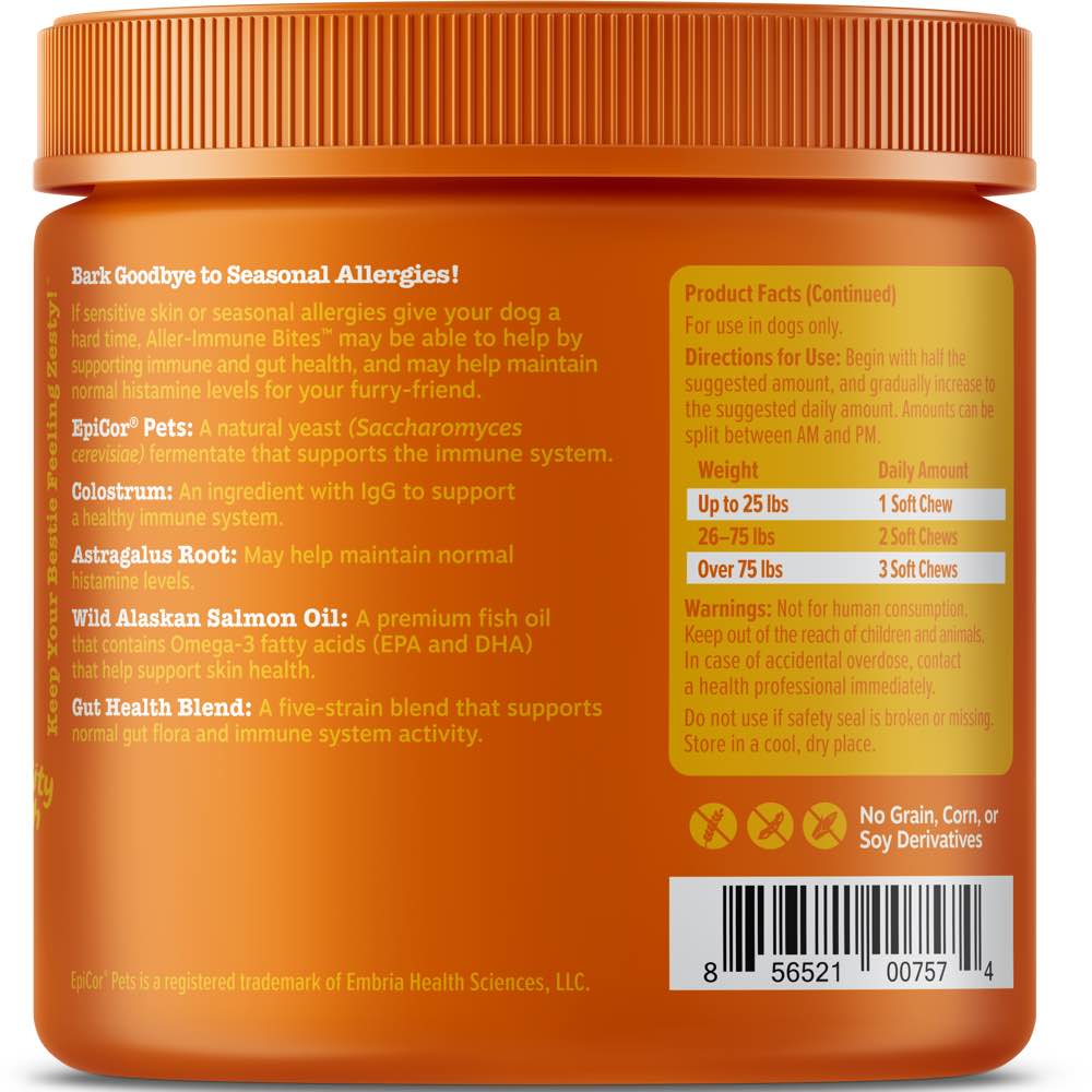 Zesty Paws Aller-Immune Bites Lamb Flavor Dog Supplement Chews 90ct