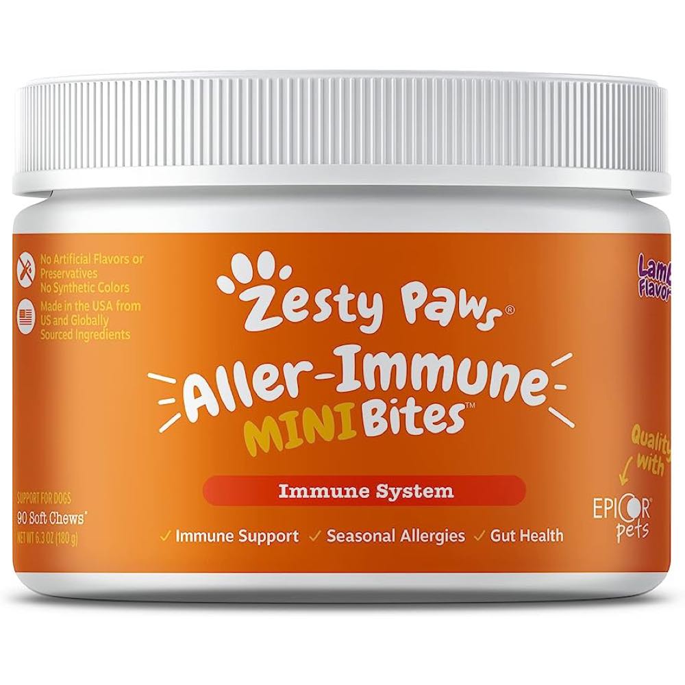 Zesty Paws Aller-Immune Mini Bites Lamb Flavor Dog Supplement Chews 90ct