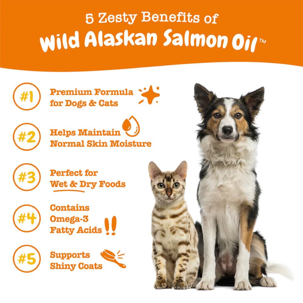 Zesty Paws Wild Alaskan Salmon Oil Supplement For Cats & Dogs