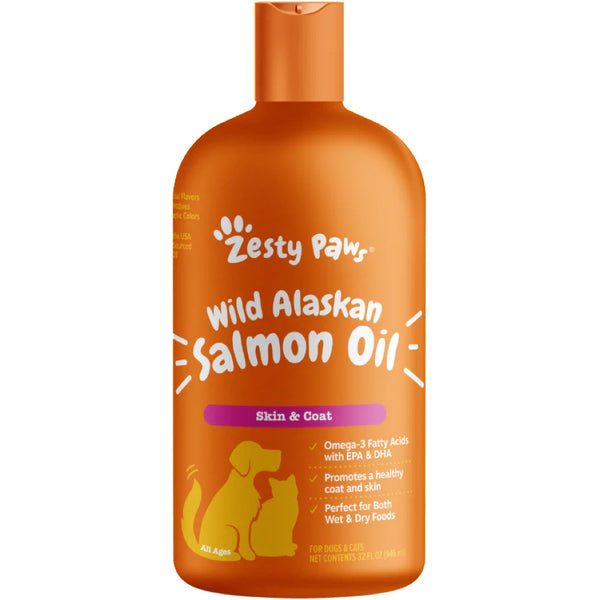 Zesty Paws Wild Alaskan Salmon Oil Supplement For Cats Dogs