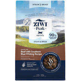 FREE SAMPLE (1 per order): Ziwi Peak Grass Fed Beef Southern Blue Whiting Recipe Steam & Dried Cat Food 30g - Kohepets