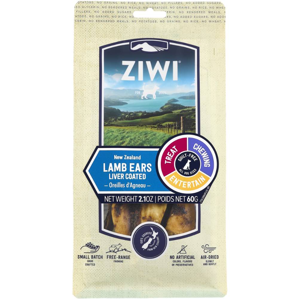 20% OFF: Ziwi Peak Lamb Ears Air-Dried Dog Treats 60g