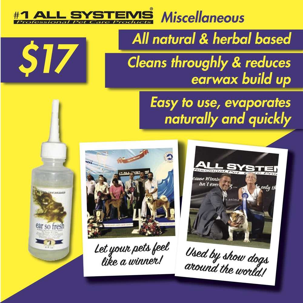 30% OFF: #1 All Systems Ear So Fresh Pet Ear Cleaning Solution - Kohepets