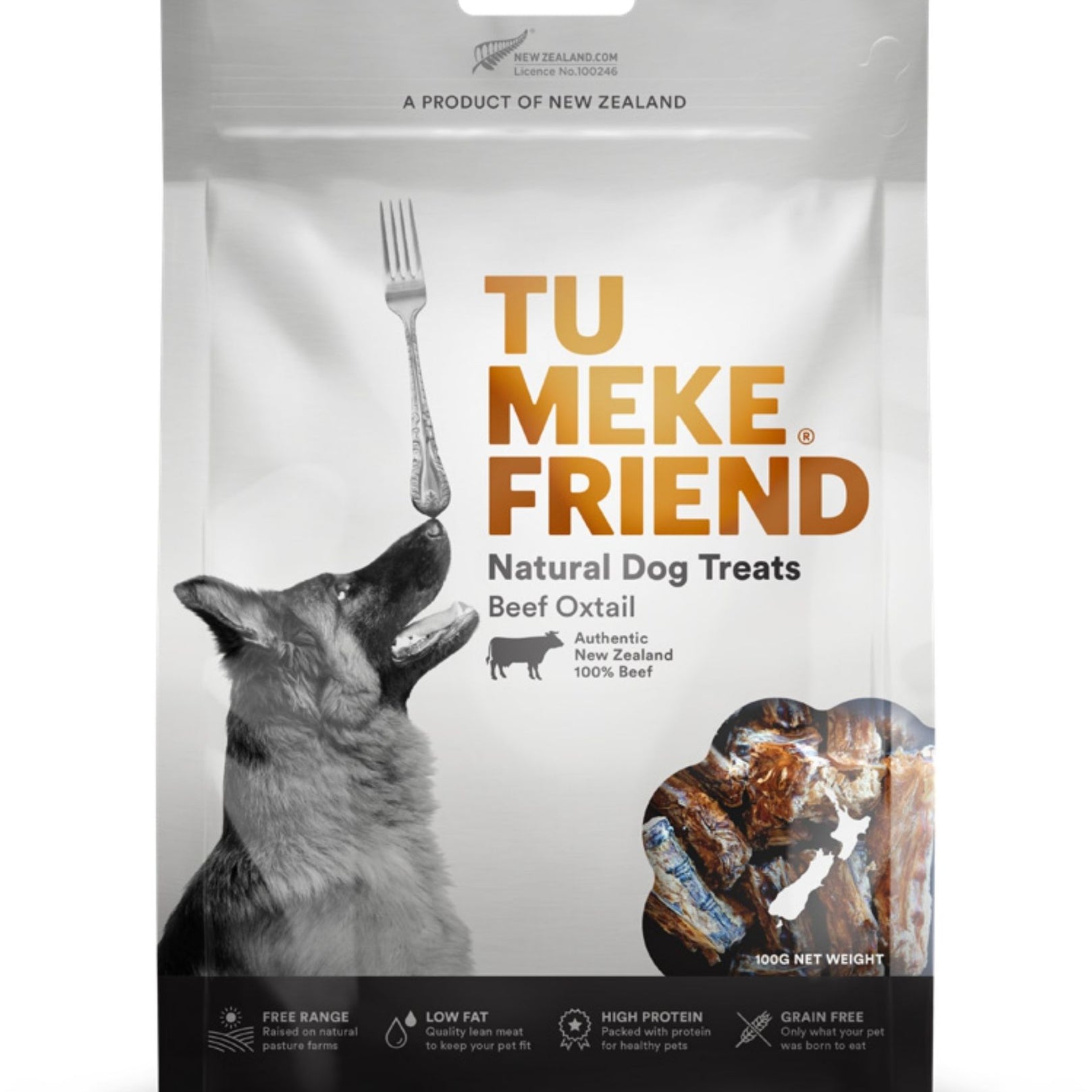 Tu Meke Friend Beef Oxtail Grain Free Air-Dried Dog Treats 100g - Kohepets