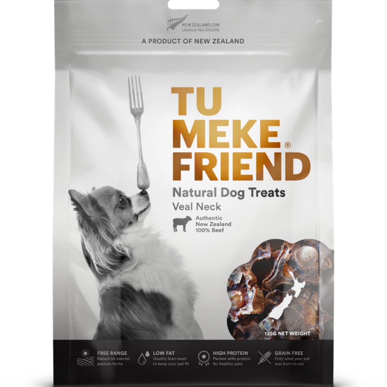 Tu Meke Friend Veal Neck Grain Free Air-Dried Dog Treats 125g - Kohepets