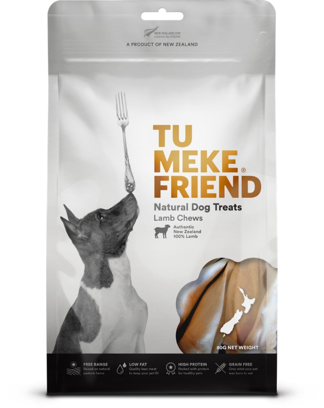 Tu Meke Friend Lamb Chews Grain Free Air-Dried Dog Chews 80g - Kohepets