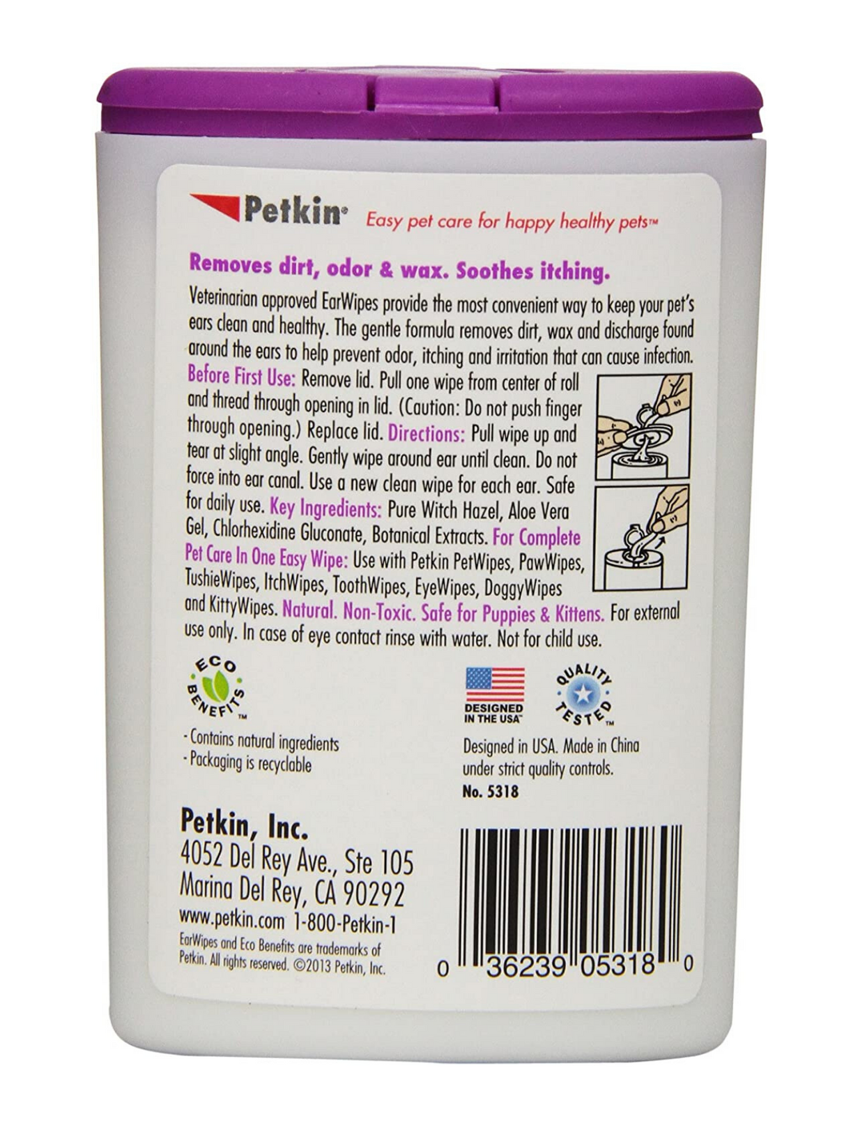 10% OFF: Petkin Ear Wipes For Cats & Dogs 30ct - Kohepets