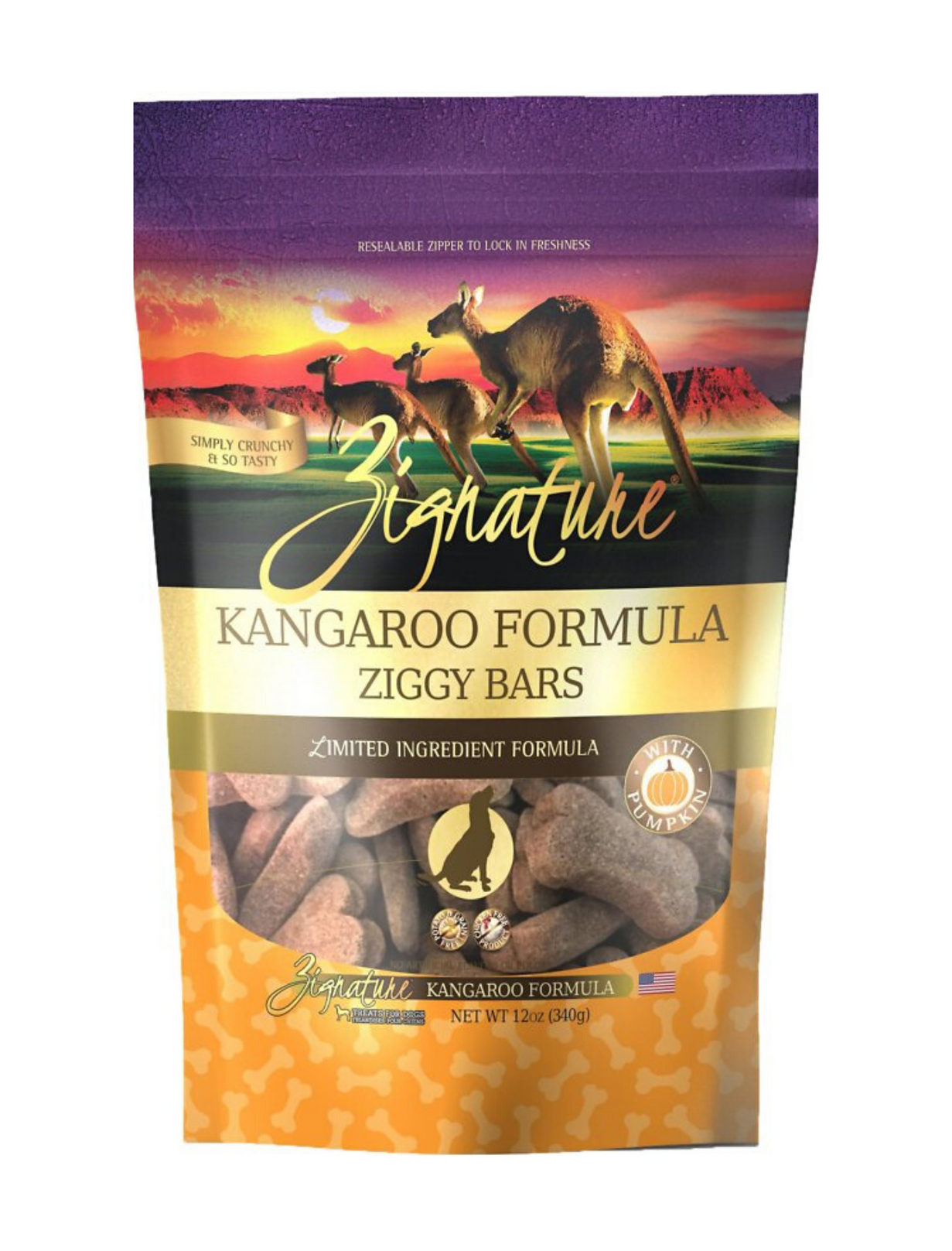 10% OFF: Zignature Ziggy Bars Kangaroo Formula Grain Free Dogs Treats 12oz - Kohepets