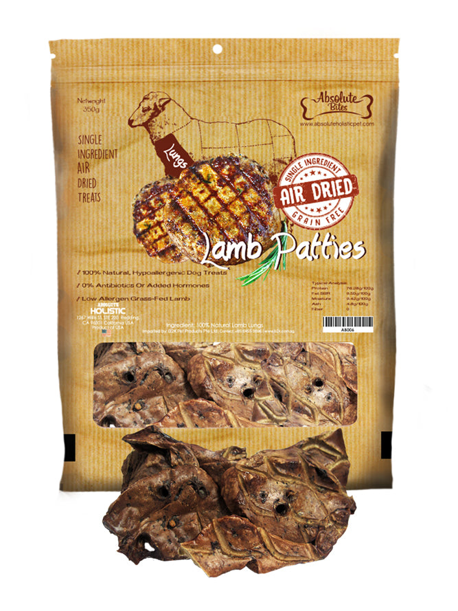 Absolute Bites Air Dried Lamb Patties Dog Treats 300g - Kohepets