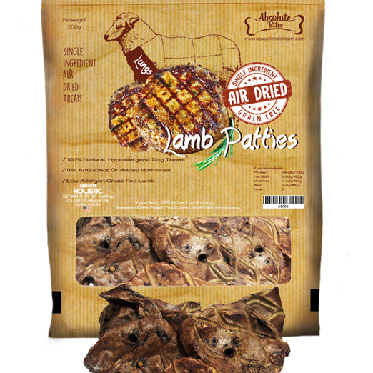 Absolute Bites Air Dried Lamb Patties Dog Treats 300g - Kohepets