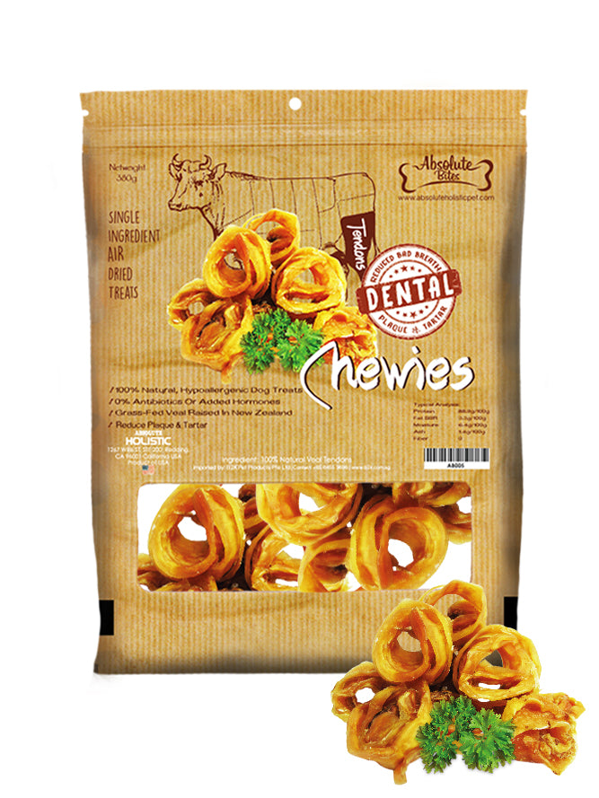 Absolute Bites Air Dried Veal Chewies Dental Dog Treats 340g - Kohepets