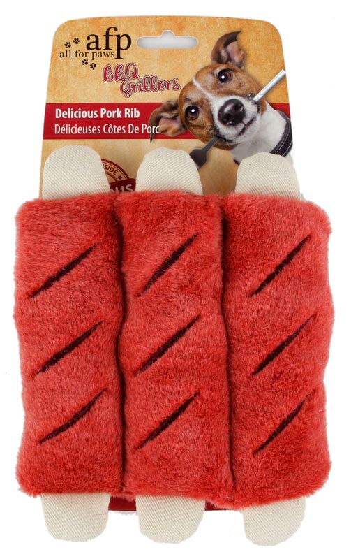 All For Paws Delicious Pork Ribs Dog Toy - Kohepets