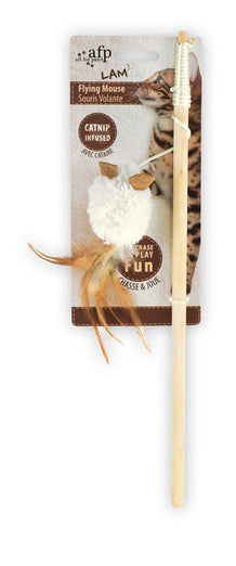 All For Paws Lambswool Flying Mouse Wand Cat Toy - Kohepets