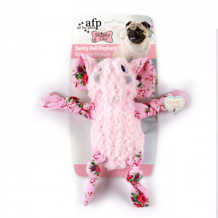 All For Paws Shabby Chic Dainty Doll Elephant Dog Toy - Kohepets