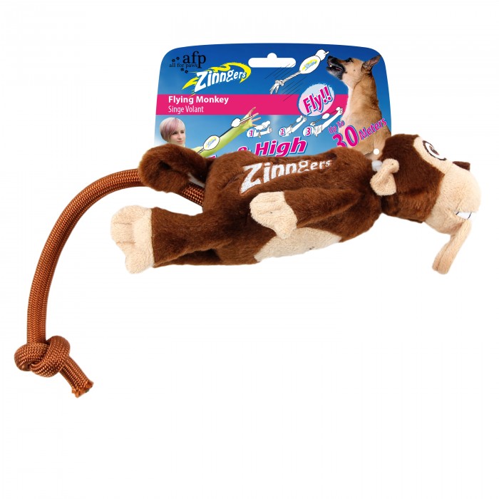 All For Paws Zinngers Flying Monkey Dog Toy - Kohepets