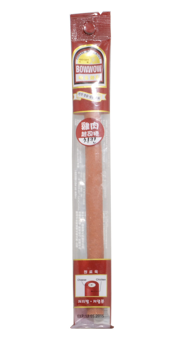 Bow Wow Chicken Cheese Roll Long Stick Dog Treat - Kohepets