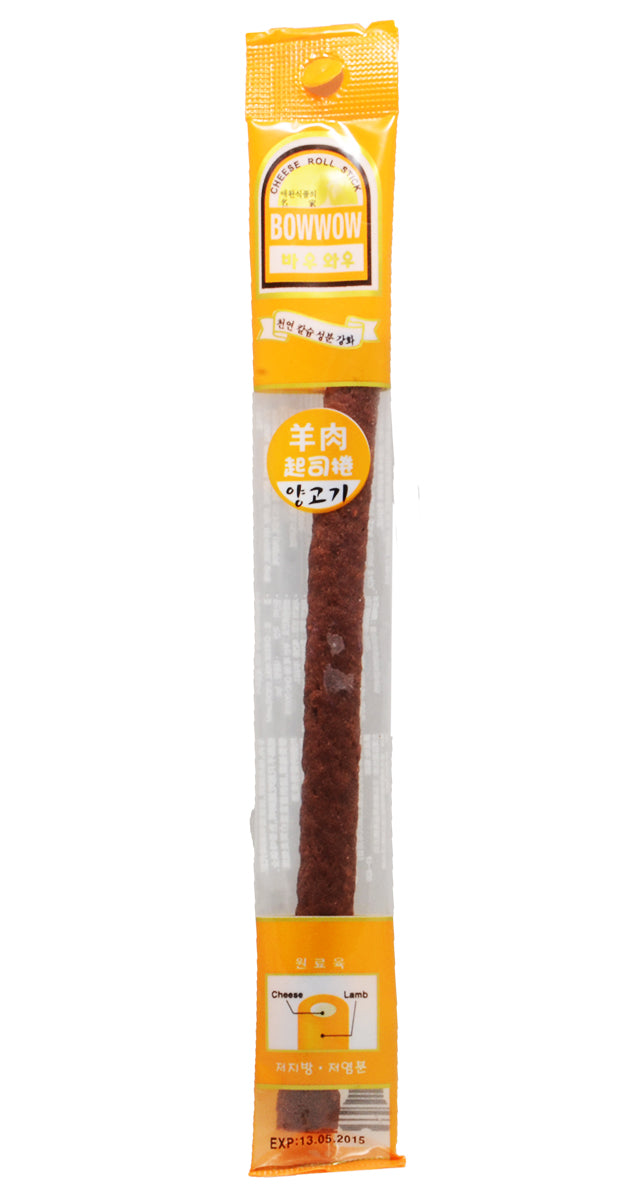 Bow Wow Lamb Cheese Roll Long Stick Dog Treat - Kohepets