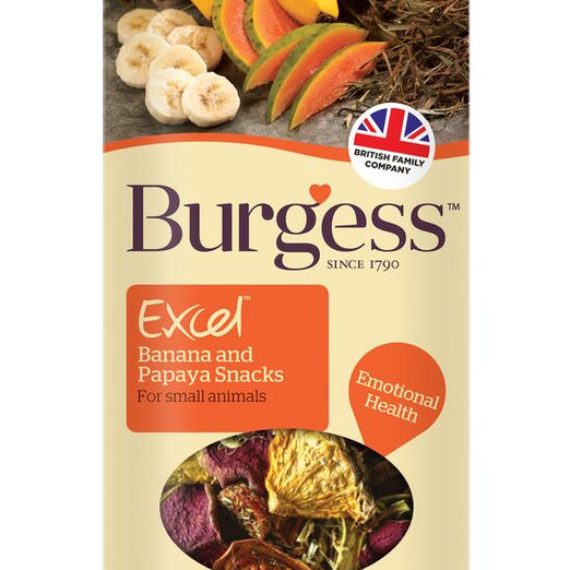 Burgess Excel Banana & Papaya Snack For Small Animals 60g - Kohepets