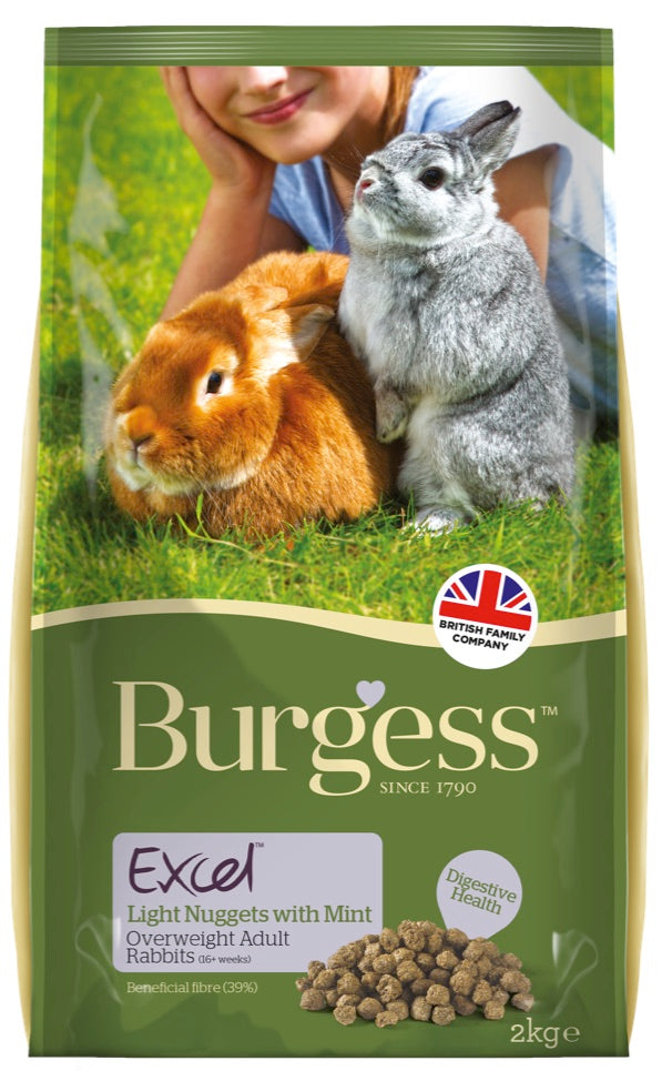 Burgess Excel Light Tasty Nuggets for Overweight Rabbits 2kg - Kohepets