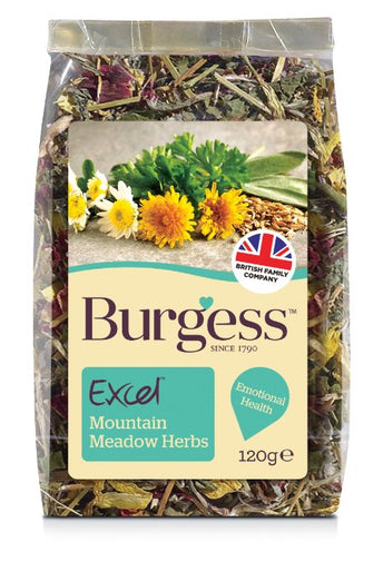 Burgess Excel Mountain Meadow Herbs Nature Snack For Small Animals 120g - Kohepets