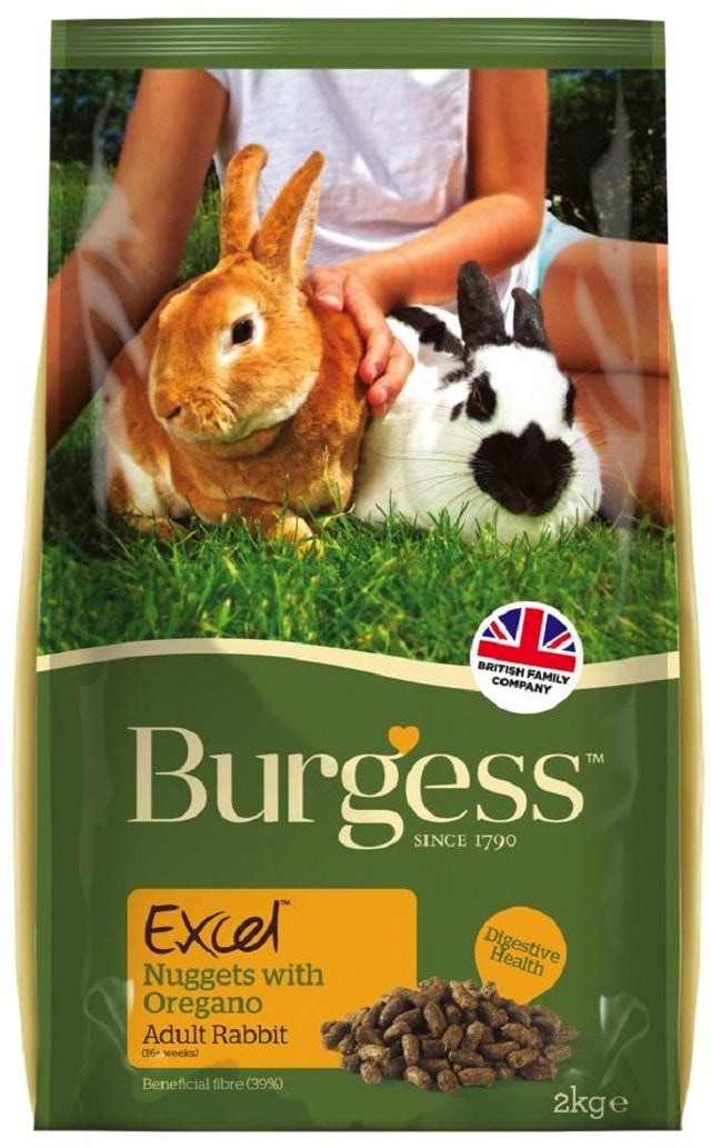 15% OFF: Burgess Excel Tasty Nuggets With Oregano For Adult Rabbits 2kg - Kohepets