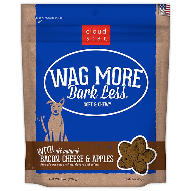 Cloud Star Wag More Bark Less Soft & Chewy Bacon, Cheese and Apples Dog Treats 170g - Kohepets