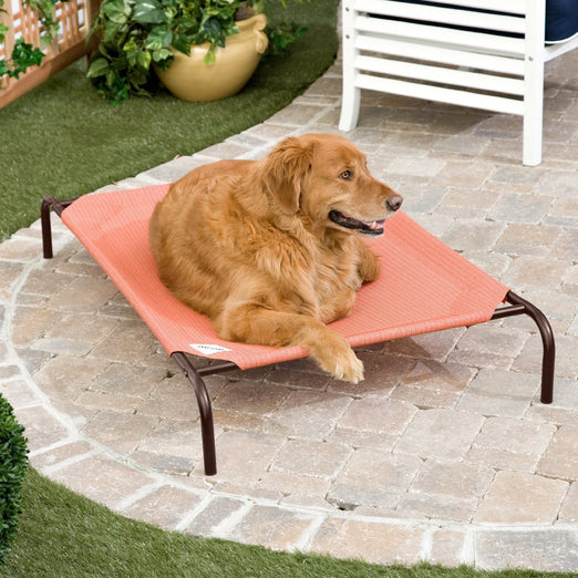 Coolaroo Elevated Knitted Fabric Pet Bed Terracotta Kohepets
