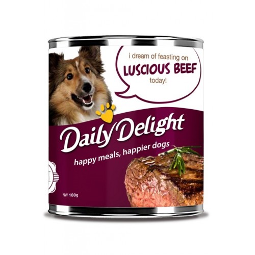 Daily Delight Luscious Beef Canned Dog Food 180g - Kohepets