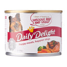 Daily Delight Luscious Beef And Veggy Canned Dog Food 180g