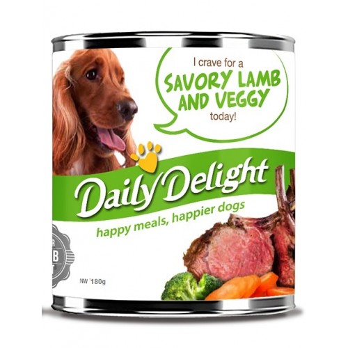 Daily Delight Savory Lamb And Veggy Canned Dog Food 180g - Kohepets
