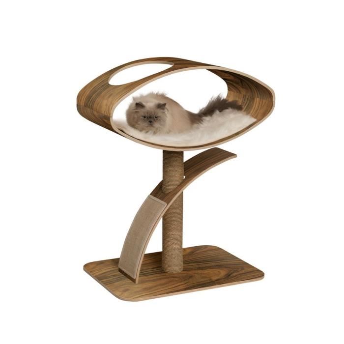 Vesper V-High Lounge In Walnut Cat Post - Kohepets