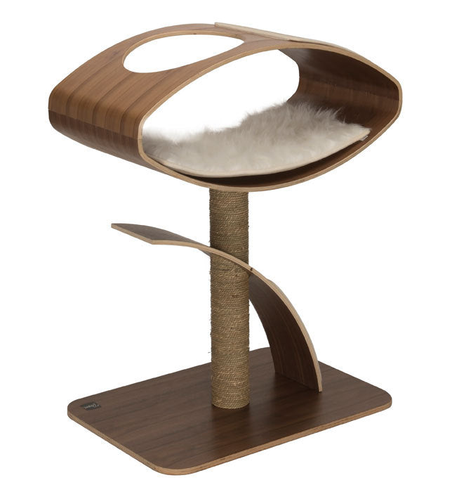 Vesper V-High Lounge In Walnut Cat Post - Kohepets