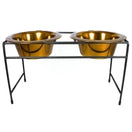 Platinum Pets Modern Double Raised Feeder Wide Rimmed Dog Bowl (2 x 2 Cups)