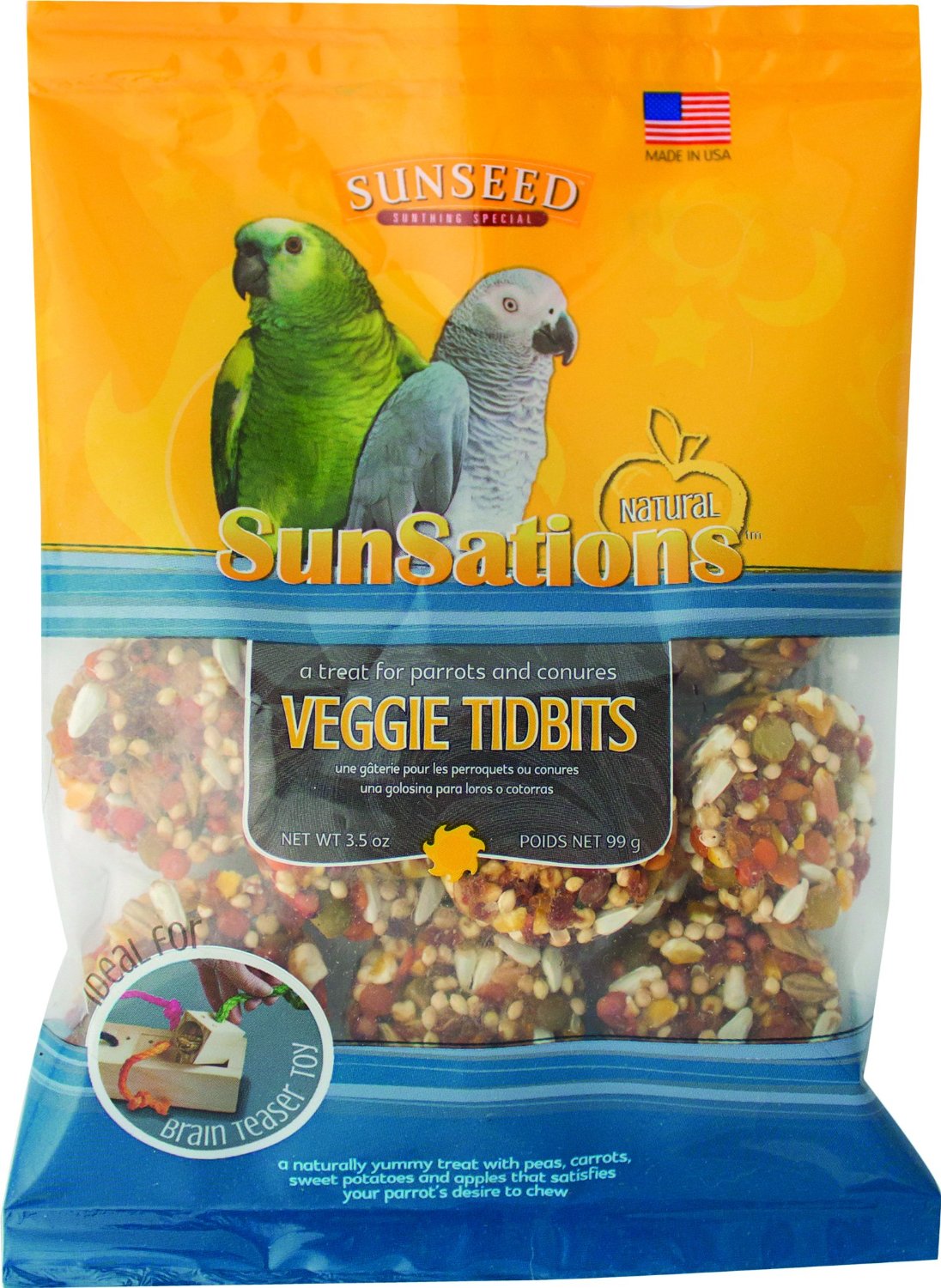Sunseed SunSations Veggie Tidbits Bird Treat 3.5oz - Kohepets