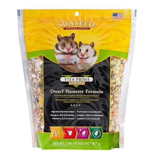 Sunseed Vita Prima Dwarf Hamster Formula Hamster Food 2lb - Kohepets