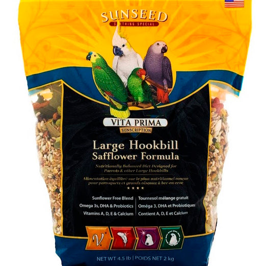 Sunseed Vita Prima Large Hookbill Safflower Formula Bird Food 4.5lb - Kohepets