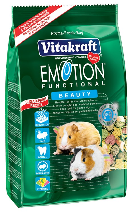 Vitakraft Emotion Beauty Adult Meerschweinchenfutter – 600 G, Für Haut & Fell, Zuckerfrei
