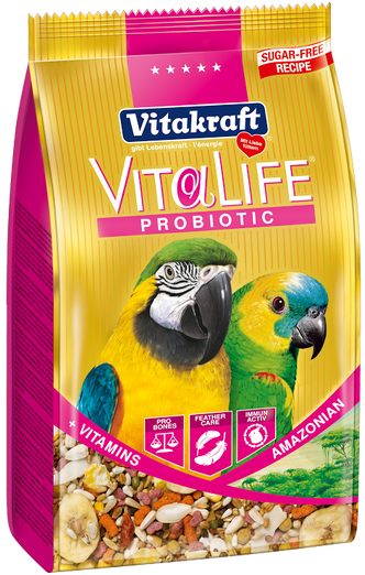 Vitakraft VitaLife Probiotic Amazonian Parrot Bird Food 650g - Kohepets