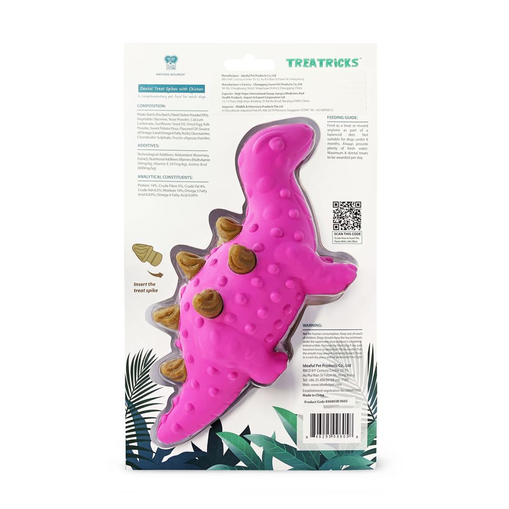 Natura Nourish Treatricks 2-in-1 Chicken Dental Chew Dog Toy (Stego) - Kohepets