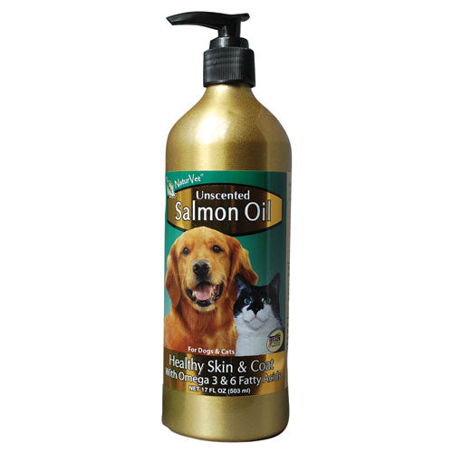 NaturVet Unscented Salmon Oil For Cats & Dogs 8.75oz - Kohepets