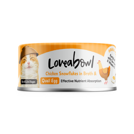 7 FOR $9.90: Loveabowl Chicken Snowflakes In Broth With Quail Egg Canned Cat Food 70g - Kohepets