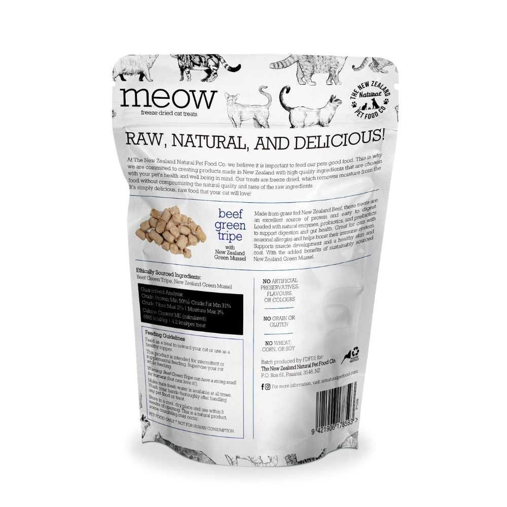 34% OFF: MEOW Beef Green Tripe Freeze Dried Cat Treats 40g - Kohepets
