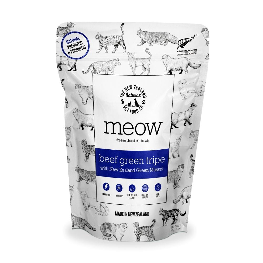 34% OFF: MEOW Beef Green Tripe Freeze Dried Cat Treats 40g - Kohepets