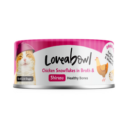7 FOR $9.90: Loveabowl Chicken Snowflakes In Broth With Shirasu Canned Cat Food 70g - Kohepets