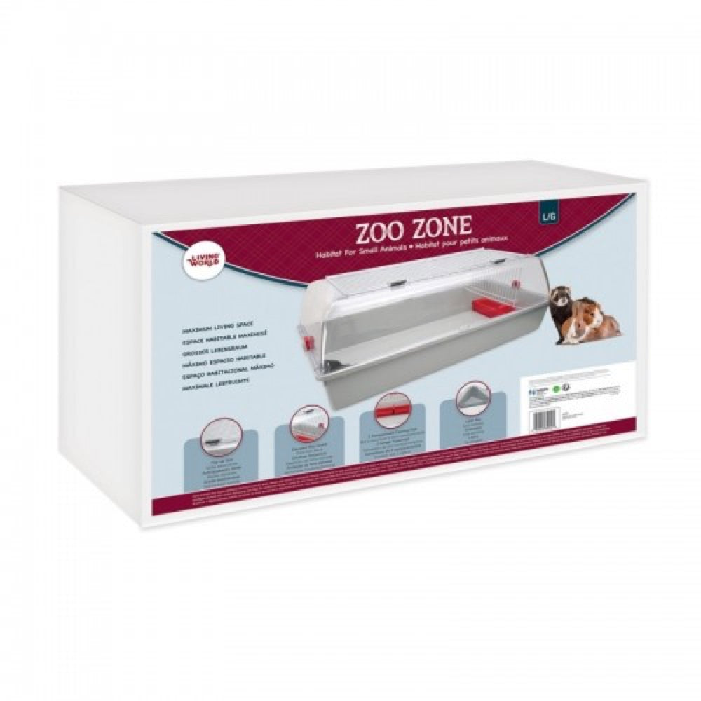 Living World Zoo Zone Small Animal Cage (Grey Burgundy) - Kohepets