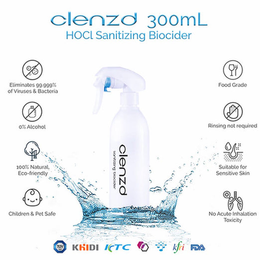 Clenzd HOCL Sanitizing Biocider Spray 300ml - Kohepets