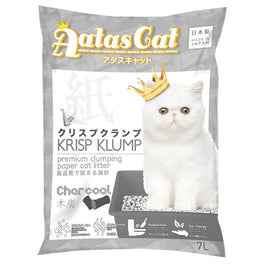 2 FOR $20: Aatas Cat Krisp Klump Paper Cat Litter Charcoal 7L - Kohepets