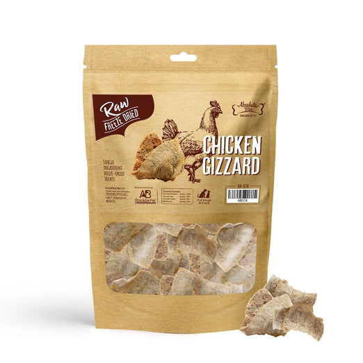 33% OFF: Absolute Bites Chicken Gizzard Freeze Dried Raw Dog & Cat Treats 65g - Kohepets